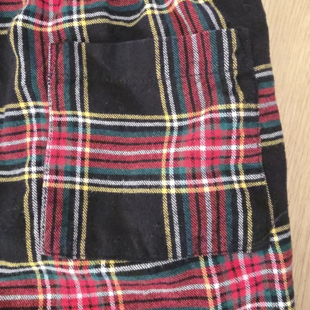 J. Crew Men's Plaid Pajama Pants - Black, Red, Yellow Medium
